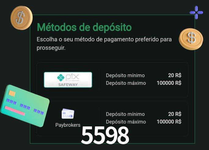 O cassino 5598 oferece uma grande variedade de métodos de pagamento